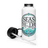 Seas The Day Anchor Stainless Steel Water Bottle