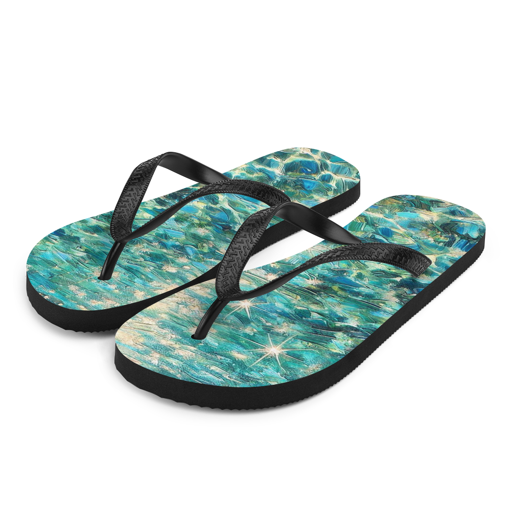 Flip Flops Bahamian Waters Post Impressionistic Front Left