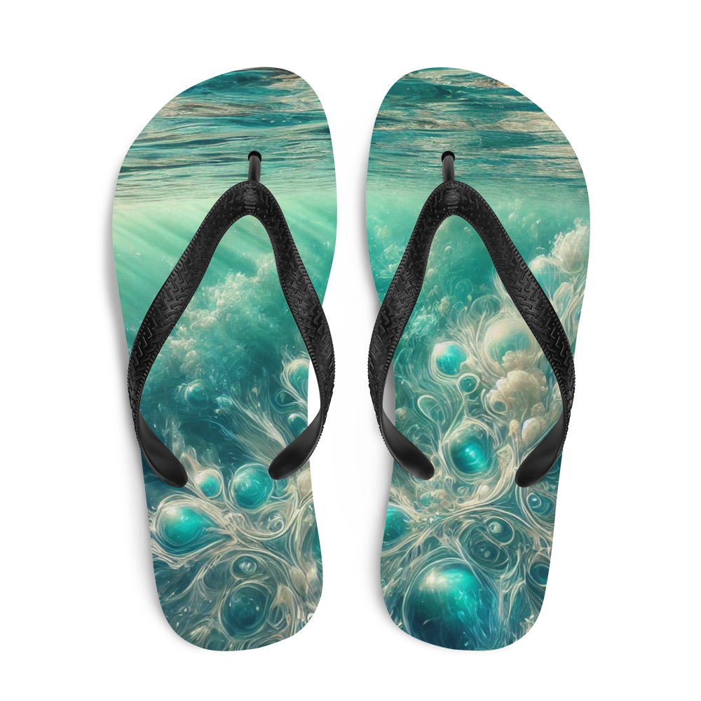 Flip Flops Bahamian Waters Surreal Style 2 White Top