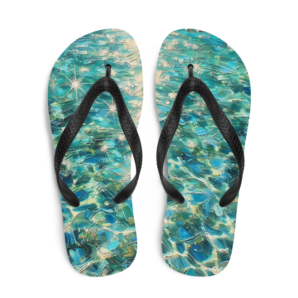 Flip Flops Bahamian Waters Post Impressionistic White Top