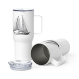 Ketch Sailboat Line Drawing Travel Mug