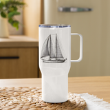 Ketch Sailboat Line Drawing Travel Mug