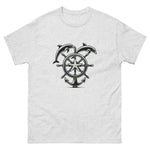 Ships Wheel Dolphins T-Shirt in Ash