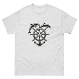 Ships Wheel Dolphins T-Shirt in Ash