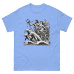 Poseidon and Amphitrite Chariot with Dolphins T-Shirt in Carolina Blue