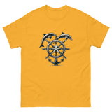 Ships Wheel Dolphins T-Shirt in Gold