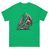 Surreal Color Sailboat T-Shirt in Irish Green