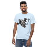 Poseidon Surfing Dolphin T-Shirt in Light Blue