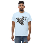 Poseidon Surfing Dolphin T-Shirt in Light Blue