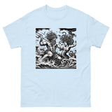 Poseidon Battling Medusa T-Shirt in Light Blue