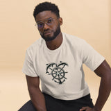 Ships Wheel Dolphins T-Shirt in Natural