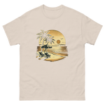 Beach serene scene at sunset t-shirt in natural color, front view