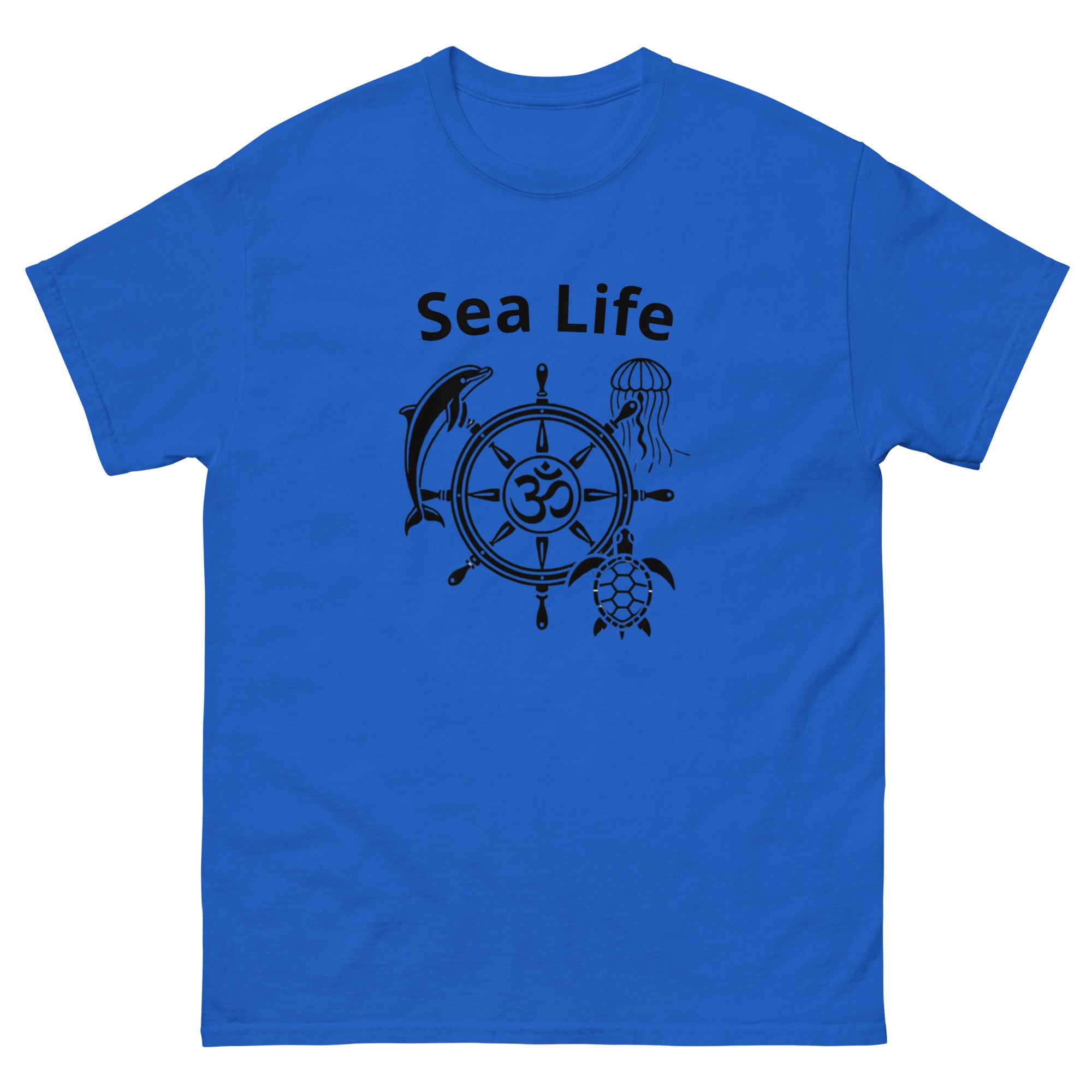 Sea Life Om T-Shirt in Royal