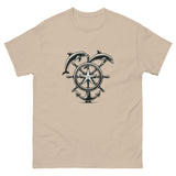 Ships Wheel Dolphins T-Shirt in Sand