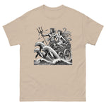 Poseidon and Amphitrite Chariot with Dolphins T-Shirt in Sand