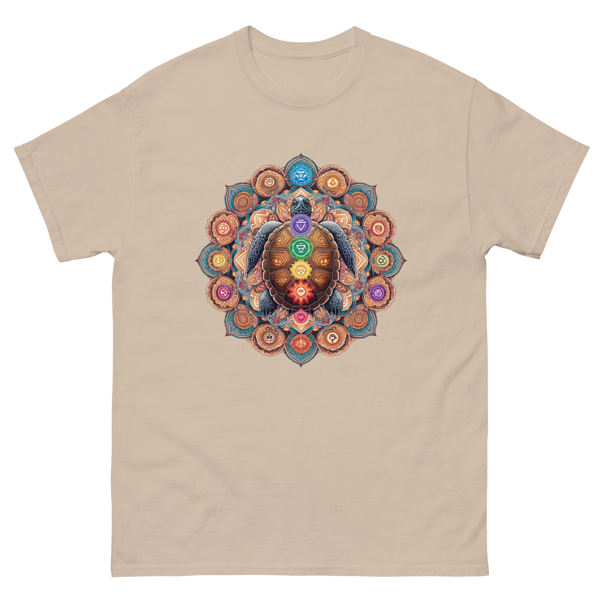 Sea Turtle Mandala Chakra T-Shirt in Sand