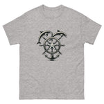 Ships Wheel Dolphins T-Shirt in Sport Grey