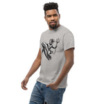 Poseidon Surfing Dolphin T-Shirt Left Front in Sport Grey