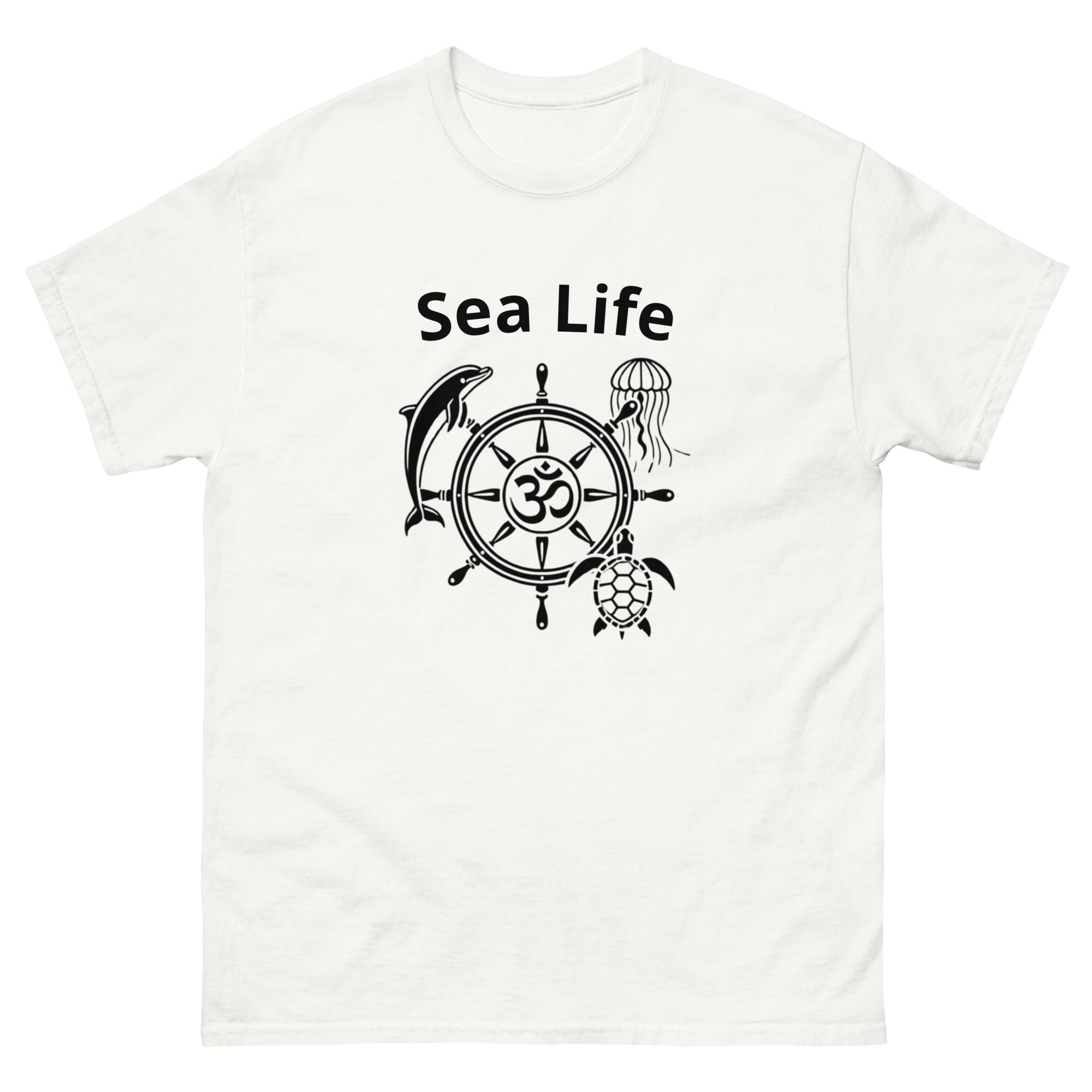 Sea Life Om T-Shirt in White