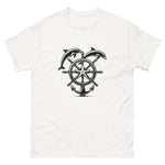 Ships Wheel Dolphins T-Shirt in White