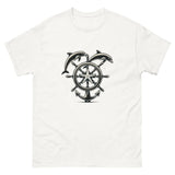 Ships Wheel Dolphins T-Shirt in White