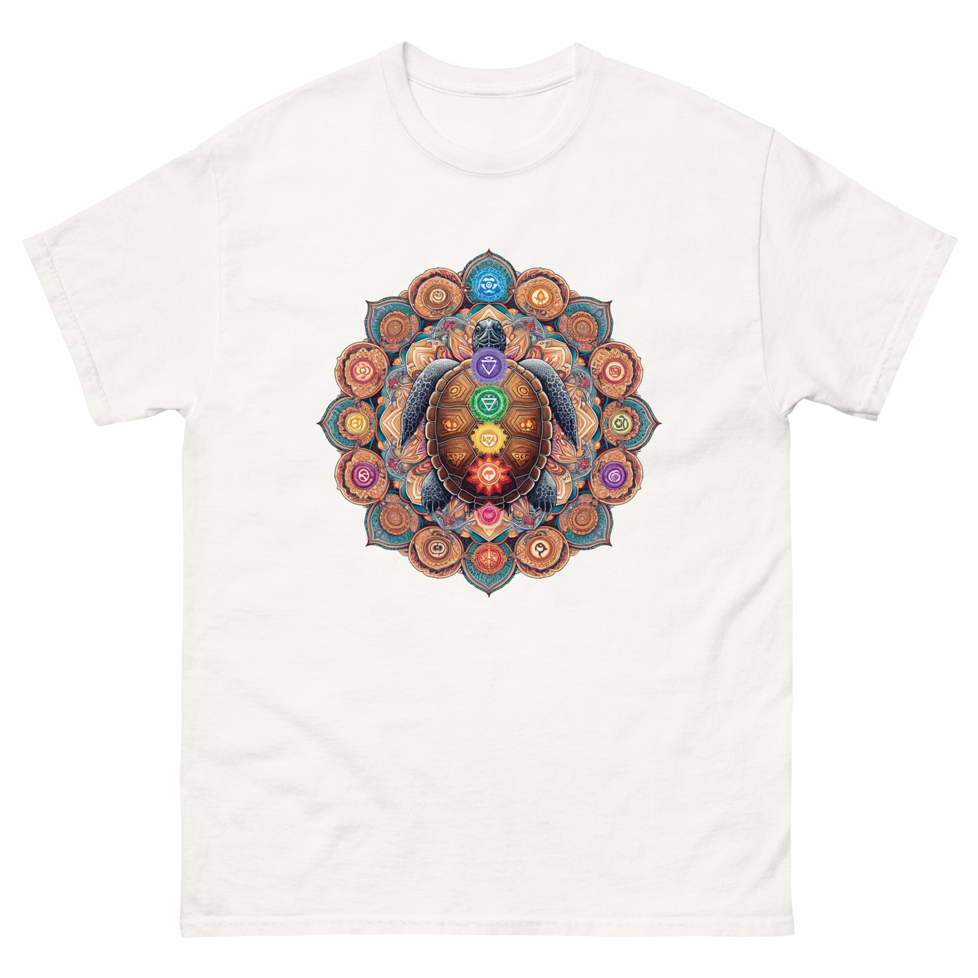 Sea Turtle Mandala Chakra T-Shirt in White